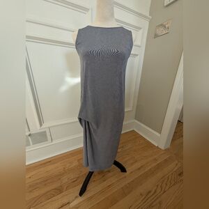 Chico's Travelers drape front dress in Carbon Gray